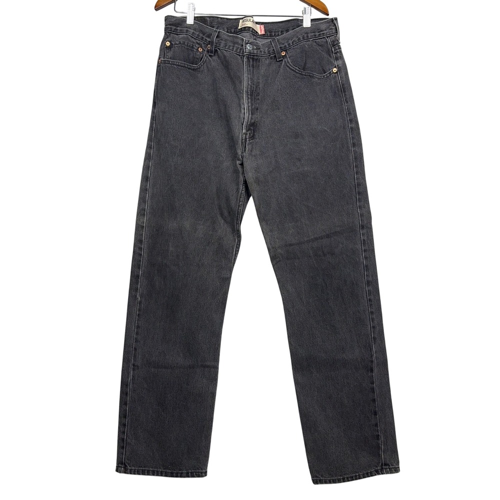 Vintage Levi's 505 Regular Fit Y2K Jeans Mens 38x32 Faded Black Denim Grunge